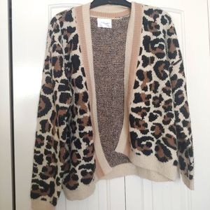 Fuzzy animal print sweater from Anthropologie